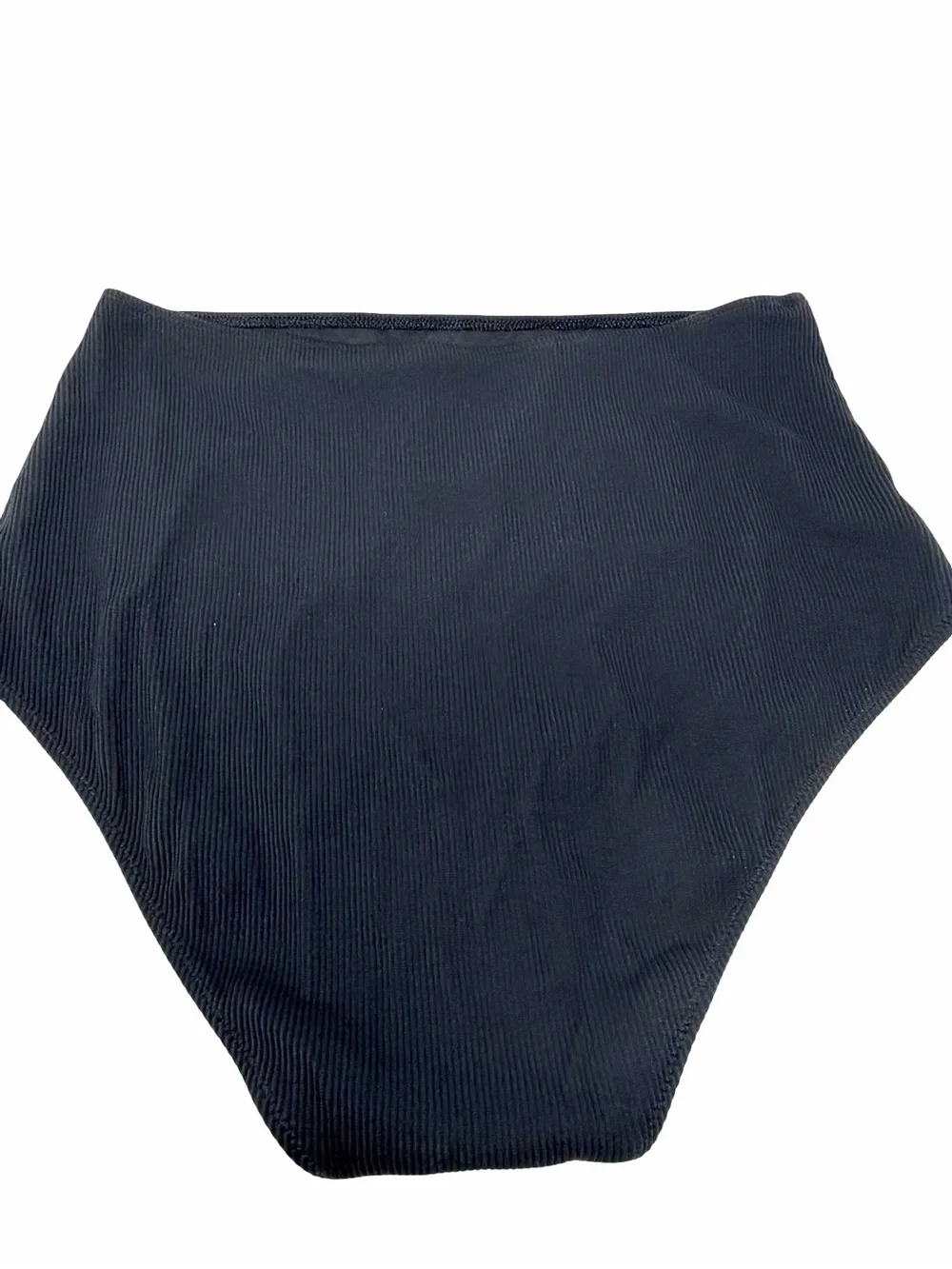 Aerie Black Ribbed High Waisted Full Coverage Swim Swimsuit Bottom Size Large